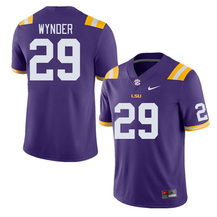 Men #29 Jacall Wynder LSU Tigers College Football Jerseys Stitched-Purple